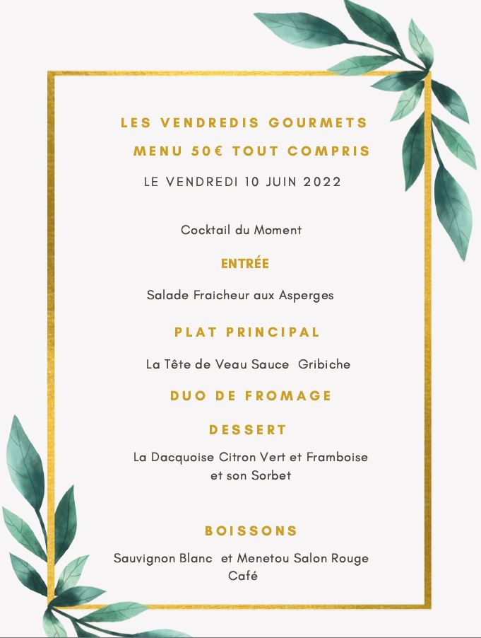 Deauville gastronomie menu vendredi gourmand tête de veau